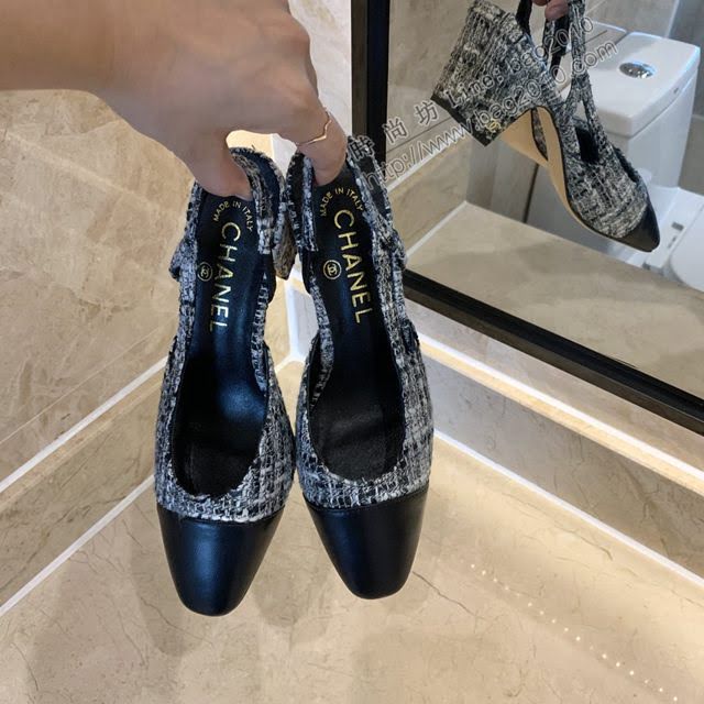 Chanel女鞋 香奈兒時尚經典涼鞋 Chanel中跟涼鞋  naq1093